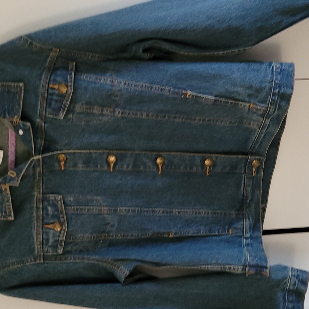 Disney ladies denim jacket. It has Tinkerbell on the back. I think it is M/L